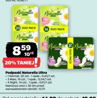 Podpaski Naturella Ultra Normal +2 warianty