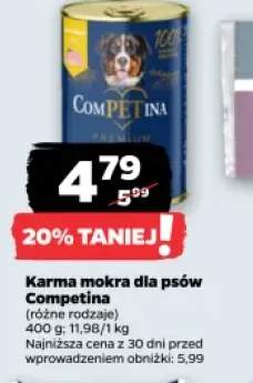 Karma mokra dla psów Competina