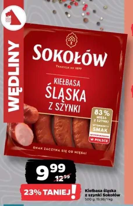 Kiełbasa śląska z szynki Sokołów