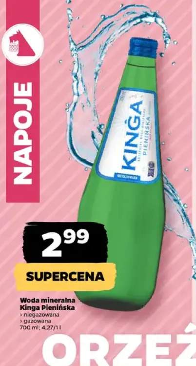 Woda mineralna niegazowana Kinga Pienińska +1 wariant