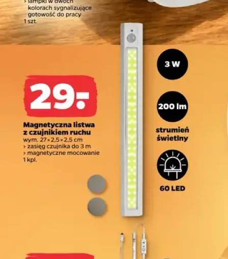 Magnetyczna listwa z czujnikiem ruchu