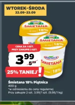 Śmietana Piątnica 18%
