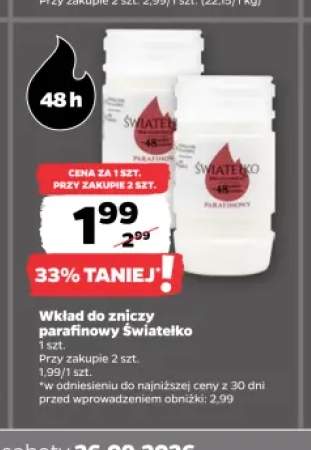 Wkład do zniczy parafinowy Światełko