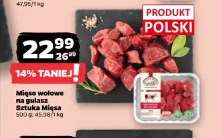 Mięso wołowe na gulasz Sztuka Mięsa