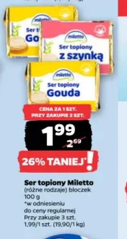 Ser topiony z szynką Miletto +1 wariant