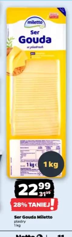 Ser gouda w plastrach Miletto