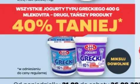 Jogurty typu greckiego 400 g Mlekovita +1 wariant