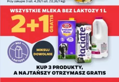 Mleka bez laktozy 1 l +3 warianty