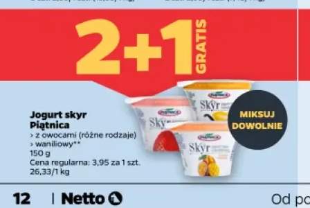 Jogurt skyr z owocami Piątnica +1 wariant
