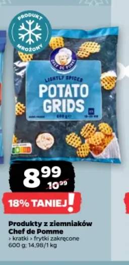 Produkty z ziemniaków kratki Chef de Pomme +1 wariant