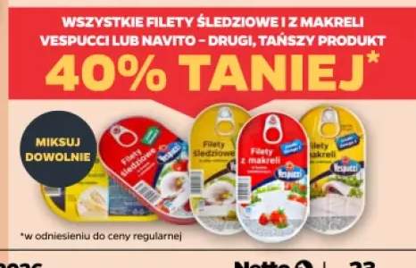 Filety śledziowe i z makreli Vespucci lub Navito