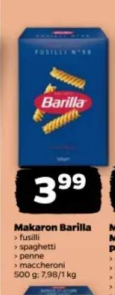 Makaron fusilli Barilla +3 warianty