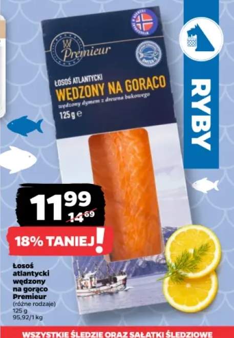 Łosoś atlantycki wędzony na gorąco Premieur