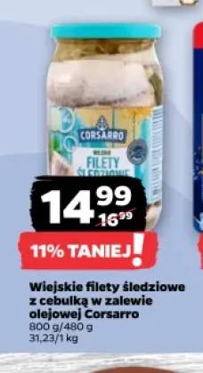 Wiejskie filety śledziowe z cebulką w zalewie olejowej Corsarro