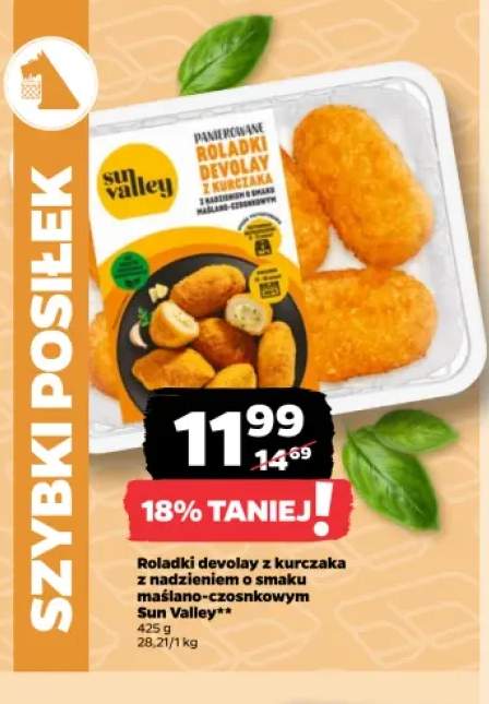 Roladki devolay z kurczaka z nadzieniem o smaku maślano-czosnkowym Sun Valley