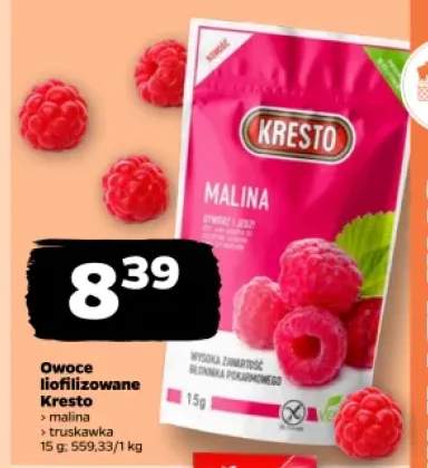 Owoce liofilizowane malina Kresto +1 wariant