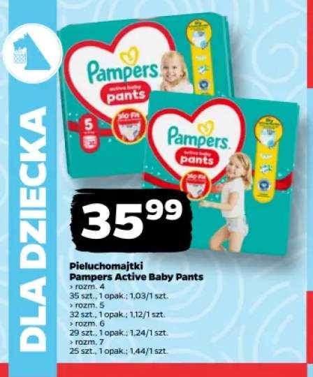 Pieluchomajtki Pampers Active Baby Pants rozm. 4 +3 warianty