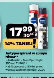 Antyperspirant w sprayu Nivea Authentic +1 wariant