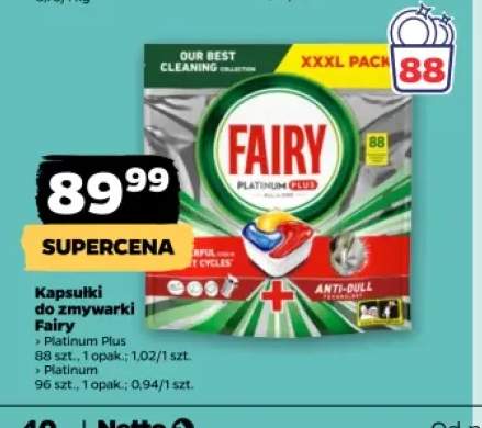 Kapsułki do zmywarki Fairy Platinum Plus +1 wariant