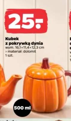 Kubek z pokrywką dynia