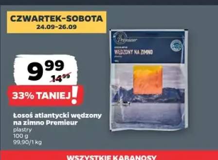 Łosoś atlantycki wędzony na zimno plastry Premier