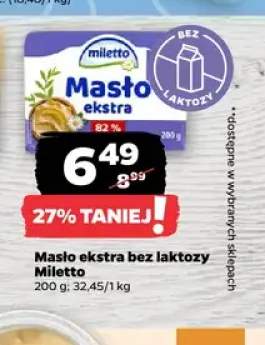 Masło ekstra bez laktozy Miletto