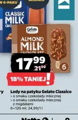 Lody na patyku Gelato Classico o smaku czekolady mlecznej 6-pak +1 wariant