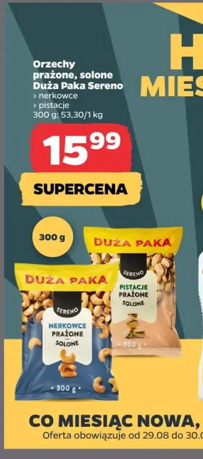 Orzechy prażone solone nerkowce Duża Paka Sereno +1 wariant