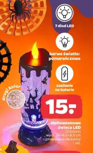 Halloweenowa świeca LED