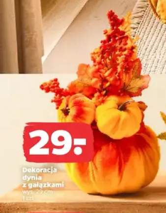 Dekoracja dynia z gałązkami