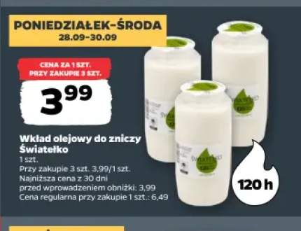 Wkład olejowy do zniczy Światełko
