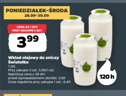 Wkład olejowy do zniczy Światełko