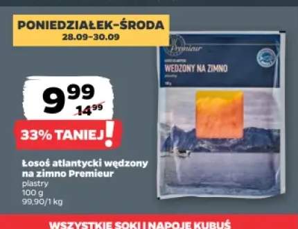 Łosoś atlantycki wędzony na zimno plastry Premieur