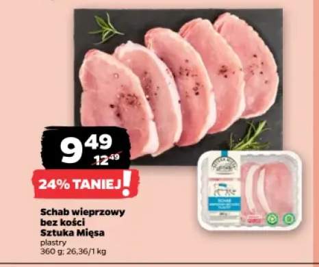 Schab wieprzowy bez kości plastry Sztuka Mięsa