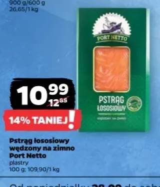 Pstrąg łososiowy wędzony na zimno Port Netto plastry