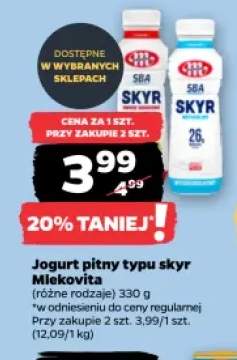 Jogurt pitny typu skyr owoce ogrodowe Mlekovita +1 wariant
