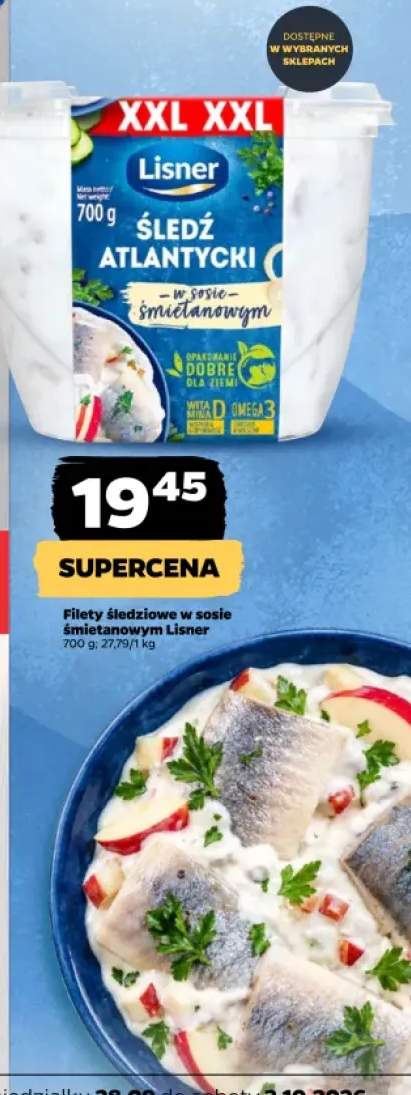 Filety śledziowe w sosie śmietanowym Lisner