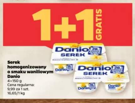 Serek homogenizowany o smaku waniliowym Danio 4-pak
