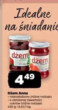 Dżem niskosłodzony Anna +1 wariant