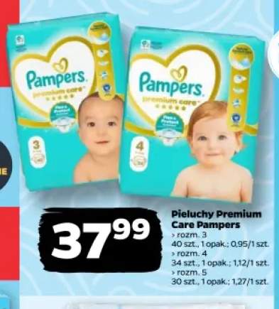 Pieluchy Premium Care rozm. 3 Pampers +2 warianty