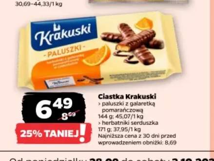 Ciastka Krakuski paluszki z galaretką pomarańczową +1 wariant