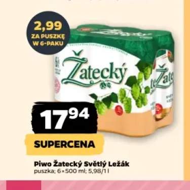 Piwo Žatecký Světlý Ležák 6-pak 500 ml