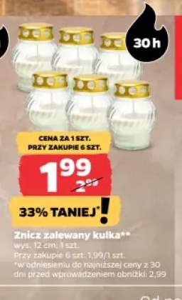 Znicz zalewany kulka