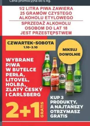 Piwa w butelce Perła, Litovel, Holba, Zlatý Český i Carlsberg +5 wariantów