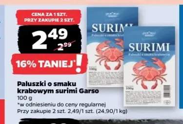 Paluszki o smaku krabowym surimi Garso