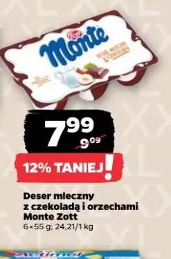 Deser mleczny z czekoladą i orzechami Monte Zott 6-pak