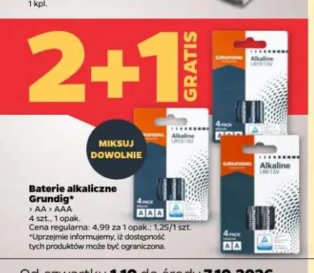 Baterie alkaliczne Grundig Aaa 4-pak +1 wariant