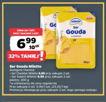 Ser gouda w plastrach Miletto +2 warianty