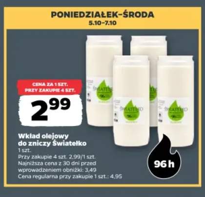 Wkład olejowy do zniczy Światełko