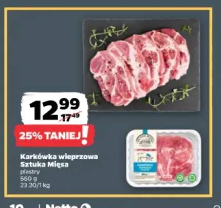 Karkówka wieprzowa plastry Sztuka Mięsa